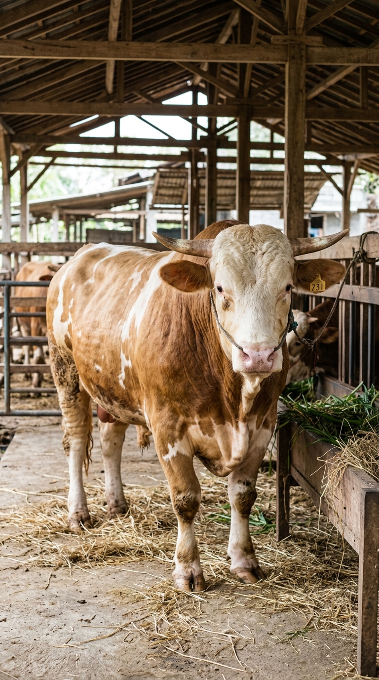 Sapi Simental corak putih coklat sehat